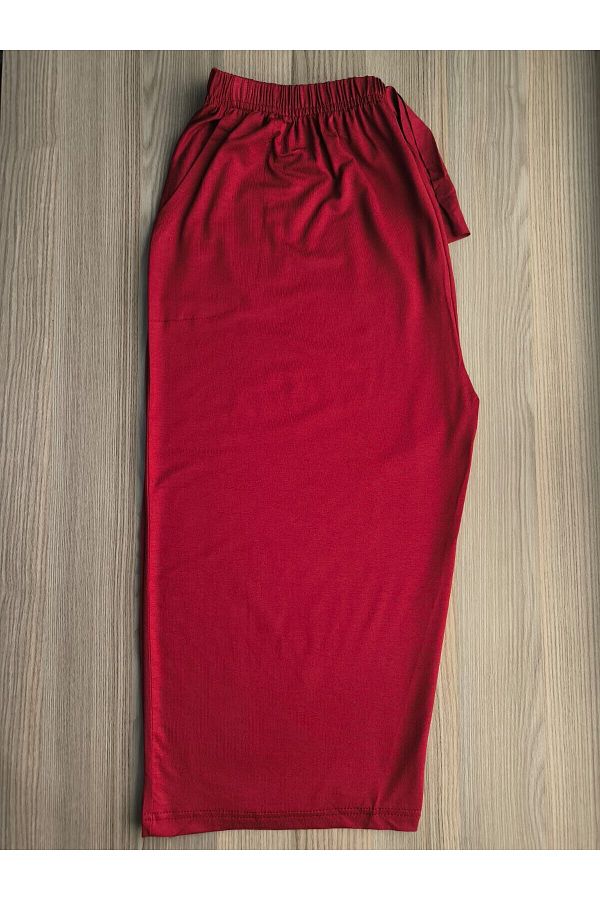 FRESCO SCARFS-Plus Size Cotton Lycra Viscose Thin Summer Pocket Combed Cotton Capri Pajama Pants 1