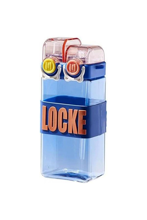 Tradeo-Leakproof kids straw bottle with double drink feature—BPA-free, reusable, square design for fun sips 1