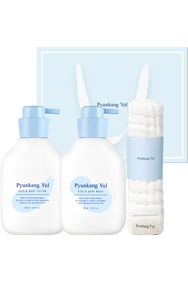 Pyunkang Yul Kids & Baby Line Gift Set - Bebek ve Çocuk Cilt ve Vücut Bakım Seti (Losyon + Temizleyici + Havlu)