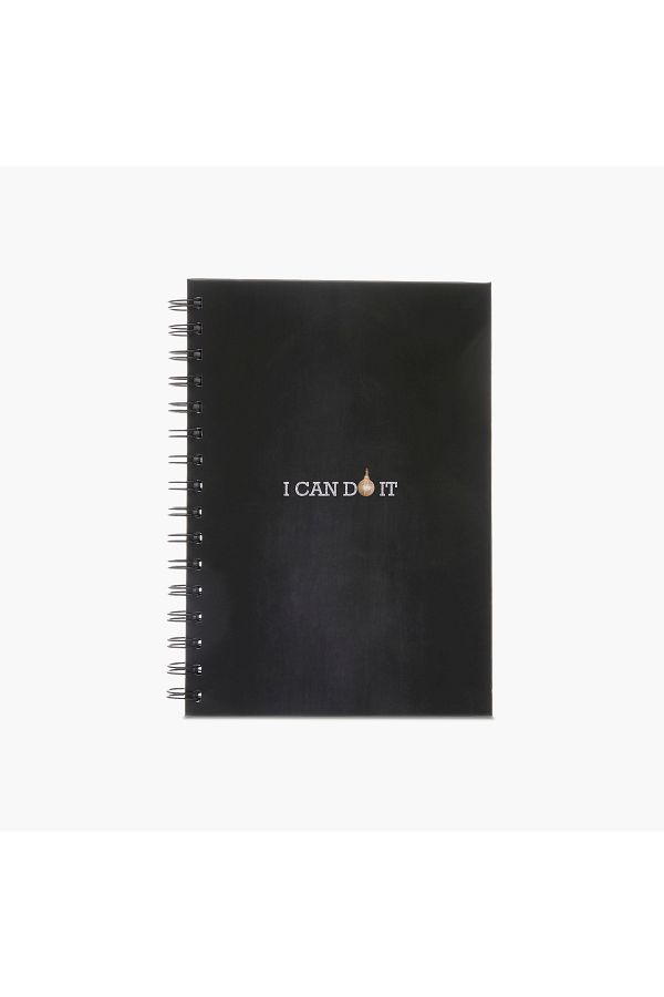 Lifestyle-Slogan Print A5 Hardbound Spiral Notebook 1
