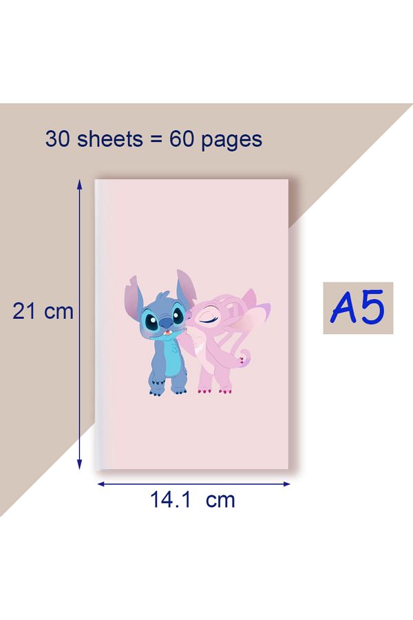 Miniso-Blank Pages 5 A5 Notebook - Lilo & Stitch -Disney Stationery Note Book Writing Diary Journal Anime F 1