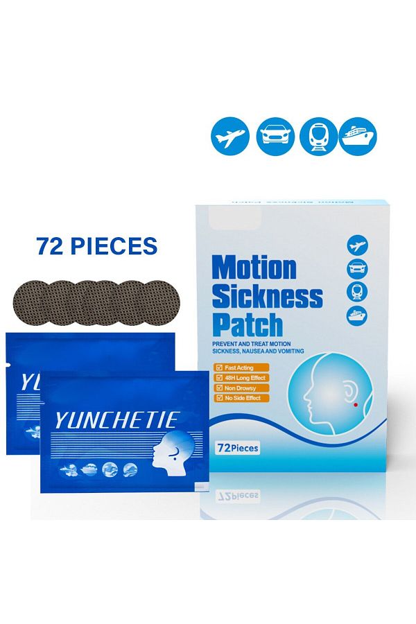 Choice-Blue 2024 72 Pieces Of Motion Sickness Patches, Patches, No Side Effects, Suitable For Traveling By 1