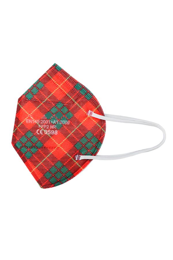 THK-Set of 10 FFP2 Masks Red/green, model AD-1001, 5 layers, individually wrapped 1