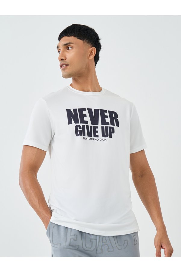 Styli Slogan Print Round Neck Short Sleeve T-Shirt