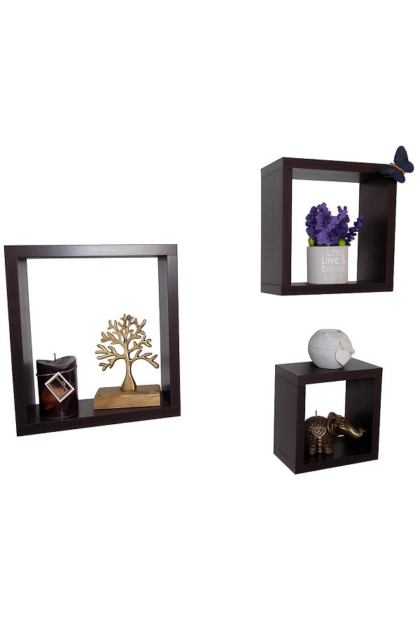 OEM-Set of three wall shelf cubes Cubico Wenge Model CUB 11002 1