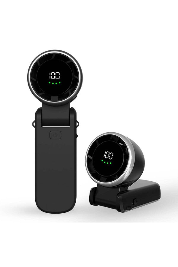 SKYDDAR INNOVATION-Mini ventilator portabil A9, afișaj LED, 5 viteze, USB-C, baterie de 5000mAh, silențios și reîncărcabil, negru 1