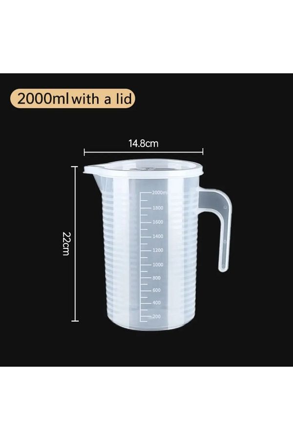 Choice3-2000ml(with a lid) 100-5000ml Thickened Plastic Measuring Cup with Scale Food Grade Measuring Cup Ex 1