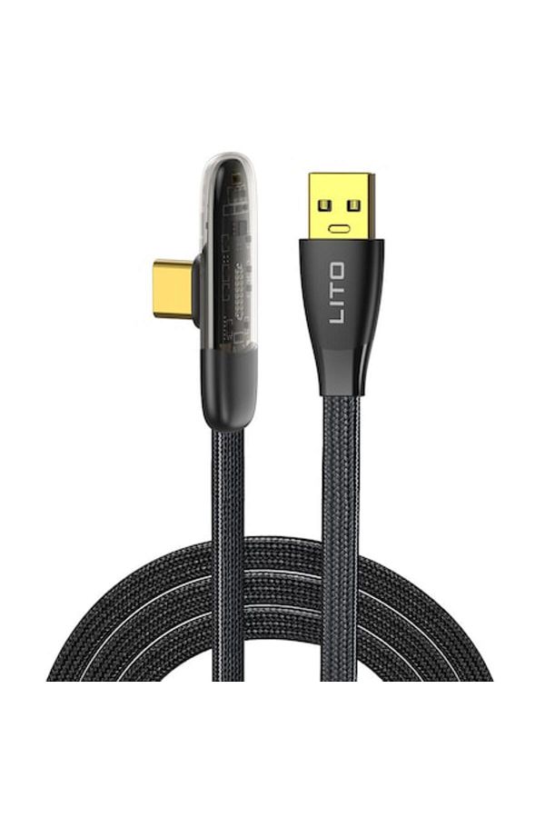 Royal-Cablu de date USB Tip-C 1m Lito LD11 M63 Nylon Negru 1