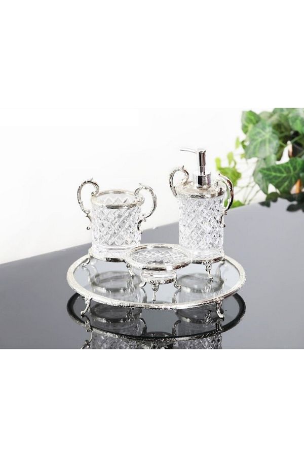 the tocco home-Bathroom Set with Handle Silver 1