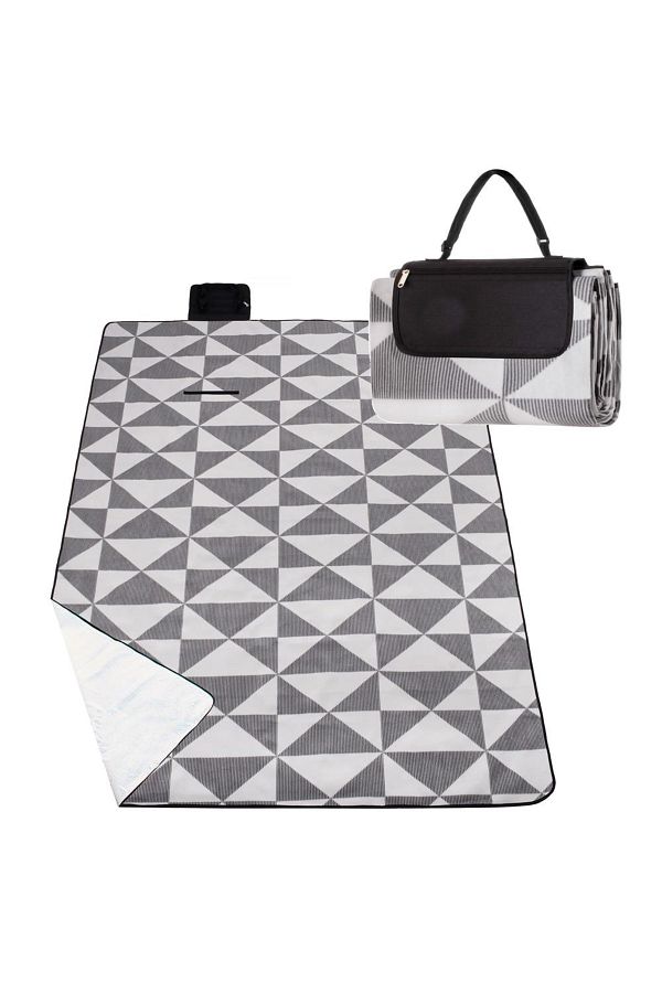 SERSIMO-Picnic or beach blanket, with insulating foil and handle, 180x220cm, gray 1