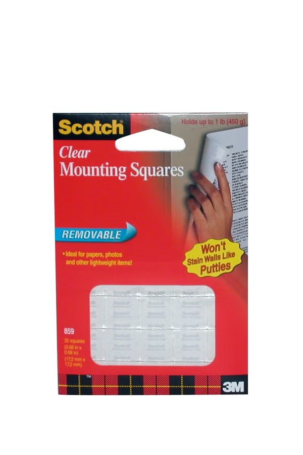 rexa-Scotch Removable Mounting Squares 0.68" x 0.68" – Clean & Easy Adhesive Solution 1