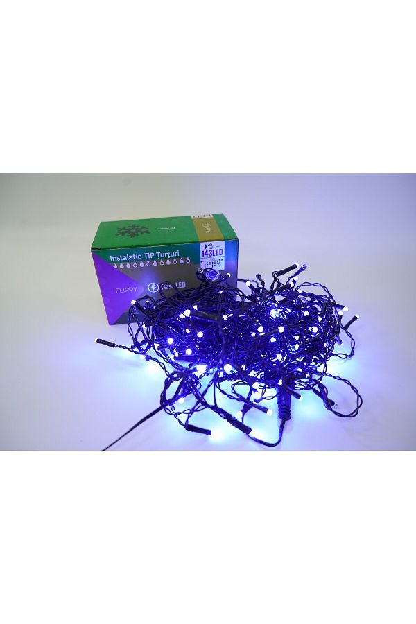 Teo-Instalatie de Craciun Tip Turturi, Franjuri cu Flash, Sectiune 5 m, 143 LED-uri, Interconectabila 1