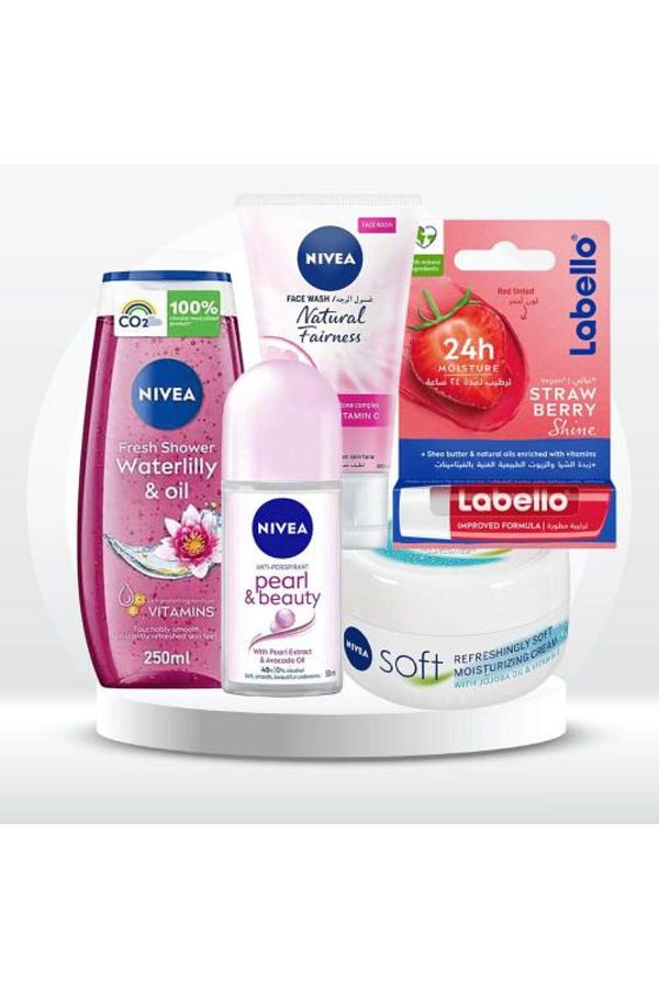 NIVEA-& Labello - Daily Refresh & Glow Routine Package - 5 Pieces 1