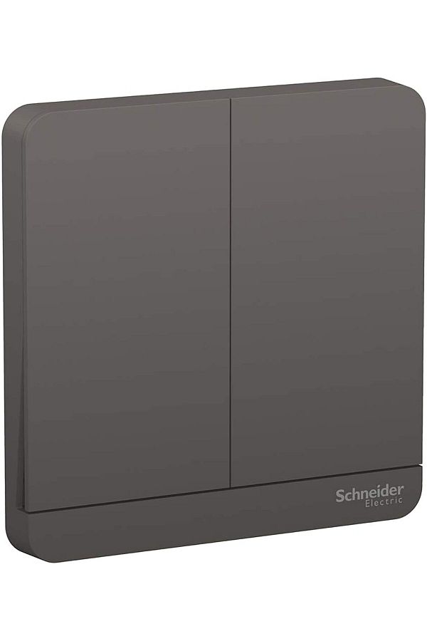 Schneider Electric-AvatarOn E8332L2_DG Two Gang Two Way Switch 16Amps 250V Dark Grey 1