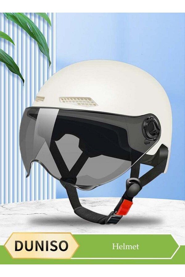 fun zone-DUNISO Open Face Helmet, scooter helmet with detachable goggles, adjustable head circumference, shoc 1