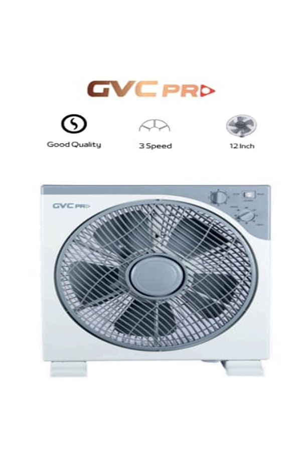 GVC PRO-Electric box fan, compact and modern design, powerful blades for efficient air distribution, 3 operating speeds. 1