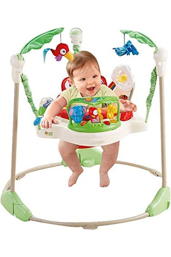 rexa-Baby Jumperoo Musical Frog Bouncer for multi-sensory fun with a rotating seat for all-round vision and engaging toys 1