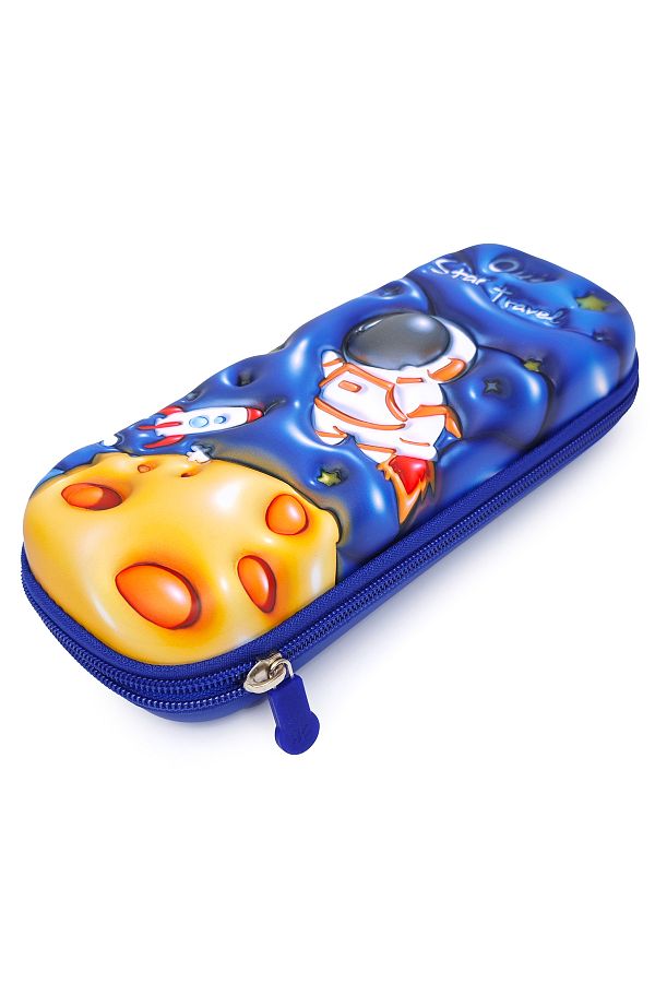 DNS-Boys' pencil case, simple school case, with 1 zipper, unequipped, rocket, Cosmonaut JS-6651 1