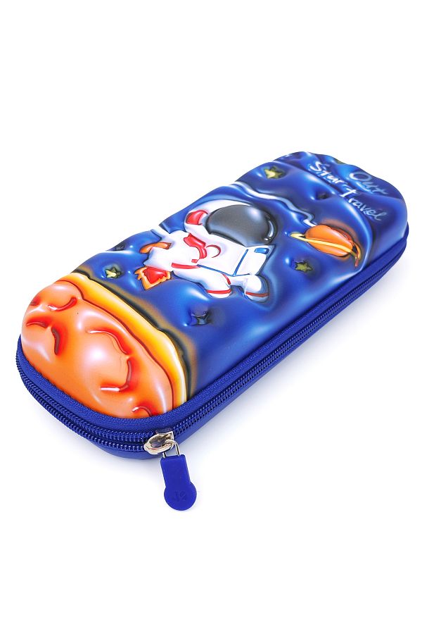 DNS-Boys' pencil case, simple school case, with 1 zipper, unequipped, planet Saturn, Cosmonaut JS-6651 1