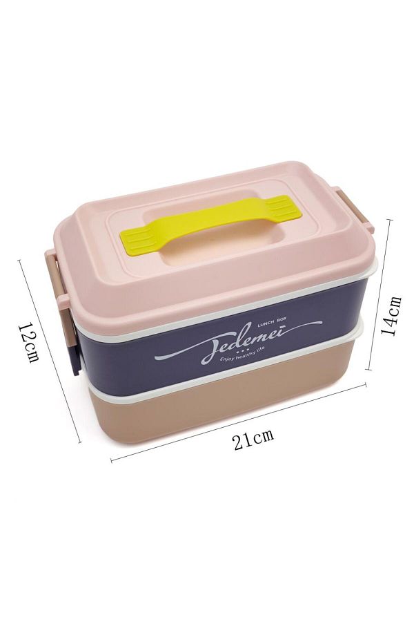 DNS-Insulated casserole, double, stainless steel, 2 overlapping compartments, 1200 ml, pink HM6744 1