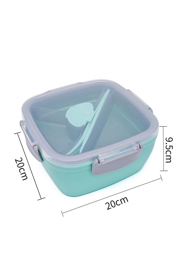 DNS-Children's bento box, square, large compartments, 1570 ml green HSD6522 1