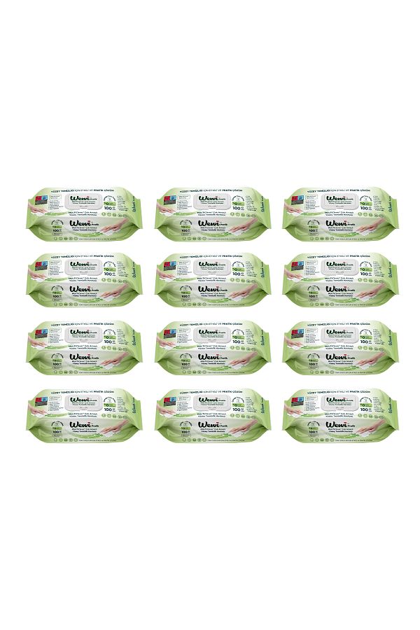 Wewi-– Wet wipes with bleach additive for surfaces, 100 pcs x 12 packs 1