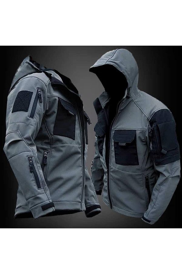 Lion camo-Softshell Jacket with Super Fine Wool Lining - Black 1