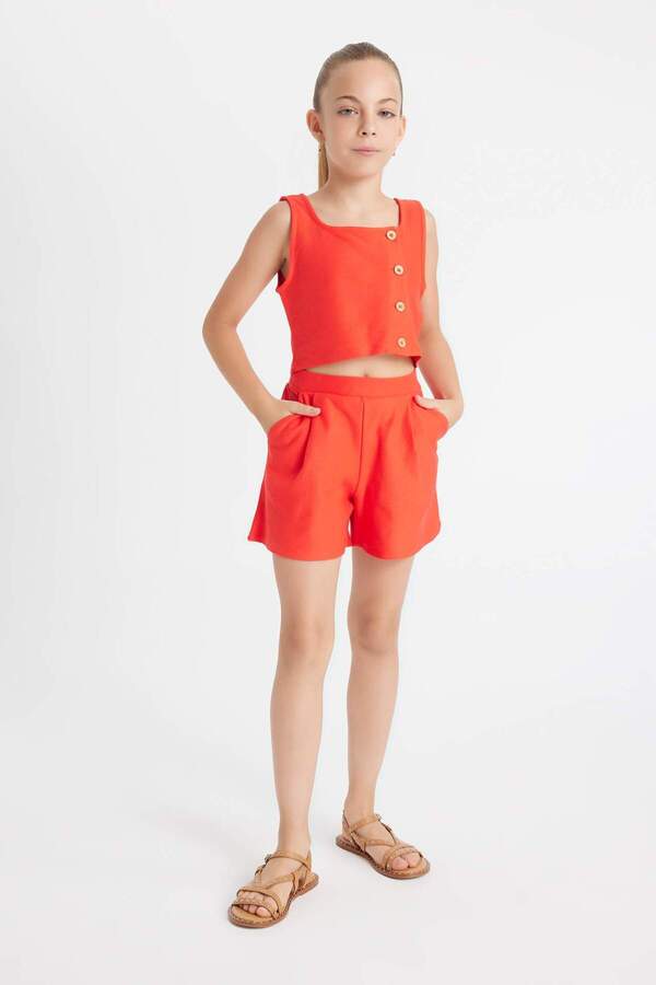 DeFacto-Sleeveless Blouse and Shorts Set for Girls - D0422a824hs 1