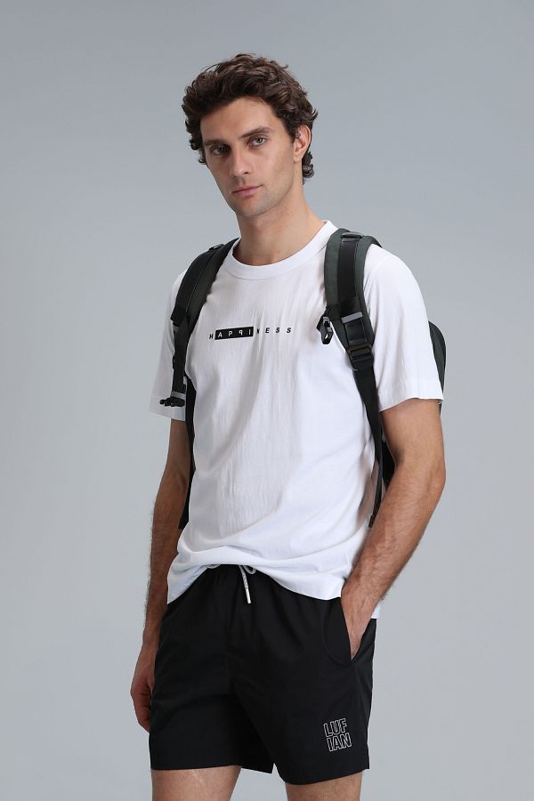 Lufian-Tricou grafic modern Kane alb 1