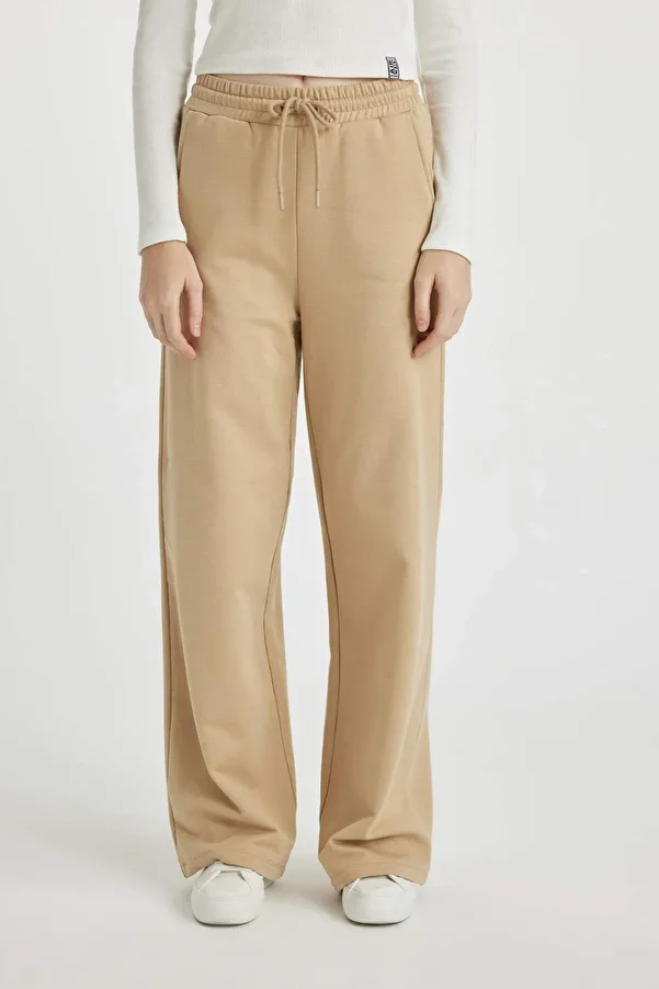 DeFacto-Coool Basic-Jogginghose mit weitem Bein, elastischem Bund, Schnürung und Taschen, weites Bein, einfarbig, B3345AX23WN 1