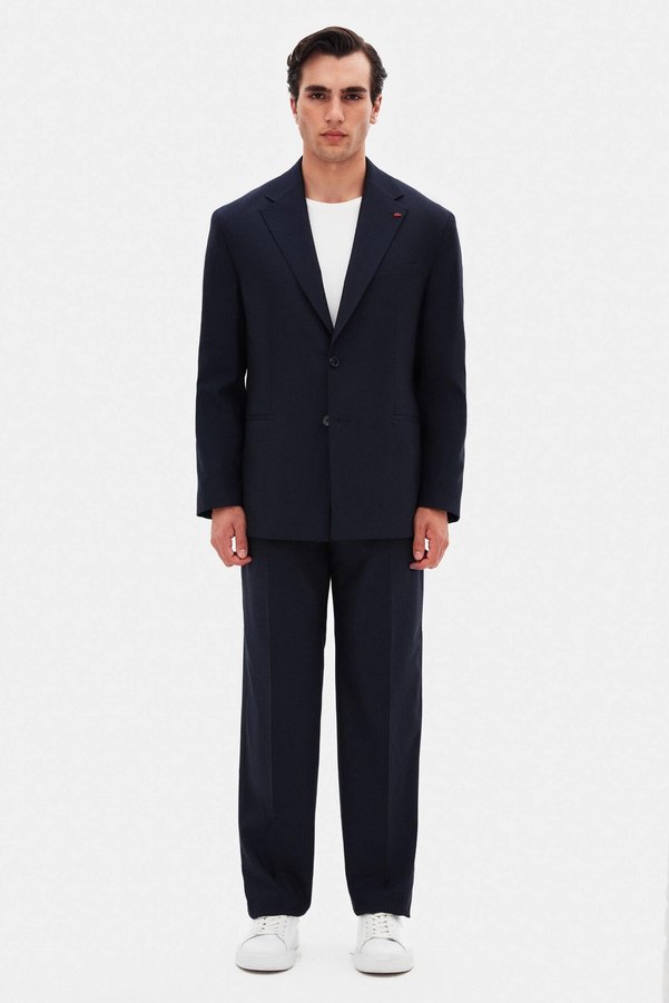 TWN Oversize Navy Blue Comfortable Fit Suit