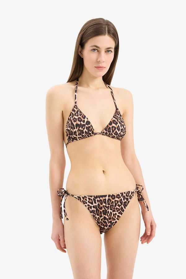 DeFacto-Fall in Love Regular Fit Leopard Print Bikini Bottom A0696Ax23Sm 1