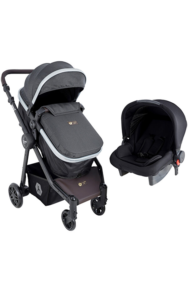 Diamond Baby Weg Travel (Seyahat Sistem) Bebek Arabası, Pusetli, Çift Yönlü, Ayak Örtülü Antrasit