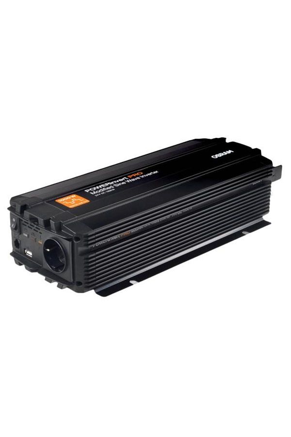 Osram-Modified Sine Wave car inverter 1000W, 24V DC, OEINVMB10, with a 230V socket and a USB 2 port. 1