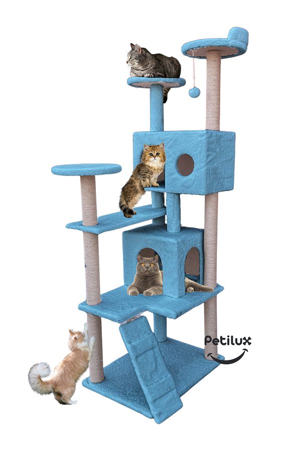 Petilux-Multi-Storey Cat House and Scratching Tower Cat Play and Rest Area with Jute Drawstring Scratching Area 1