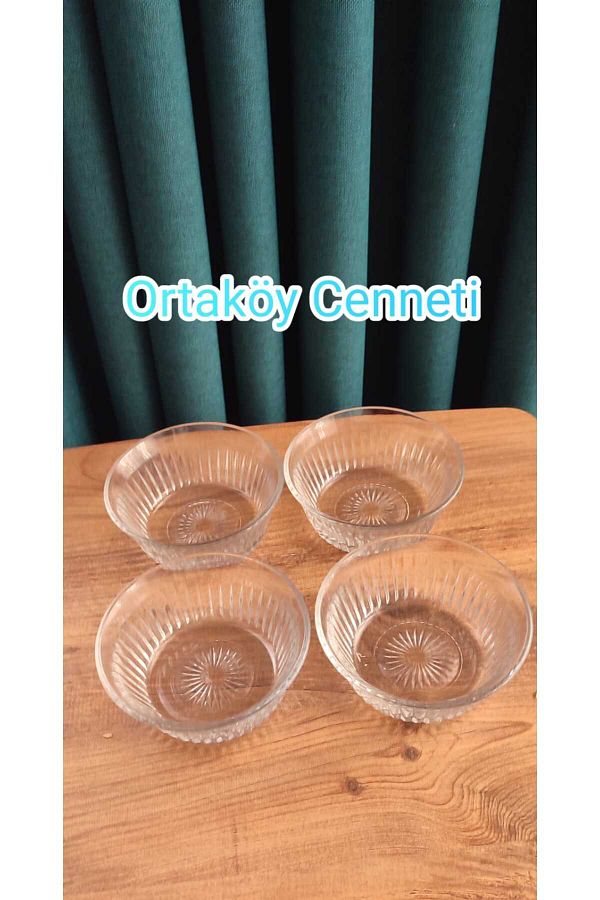 ORTAKÖY CENNETİ-4 Grand Size Glass Bowl Good Quality 345 Cc Volume Mouth Width 12 cm Height 9 cm 1