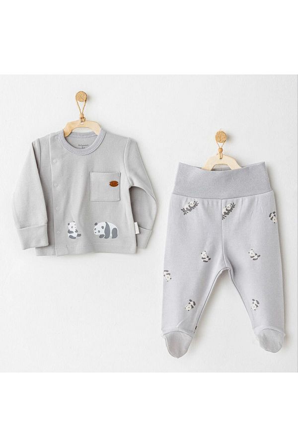 Budi-Andywawa ac26024 keep smiling 2-piece bodysuit set gray 1