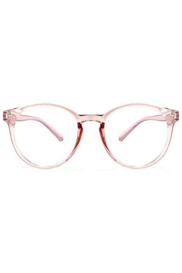 GERICOM-Glasses with transparent lenses, UV protection, without diopters, round shape, polycarbonate, brown 1