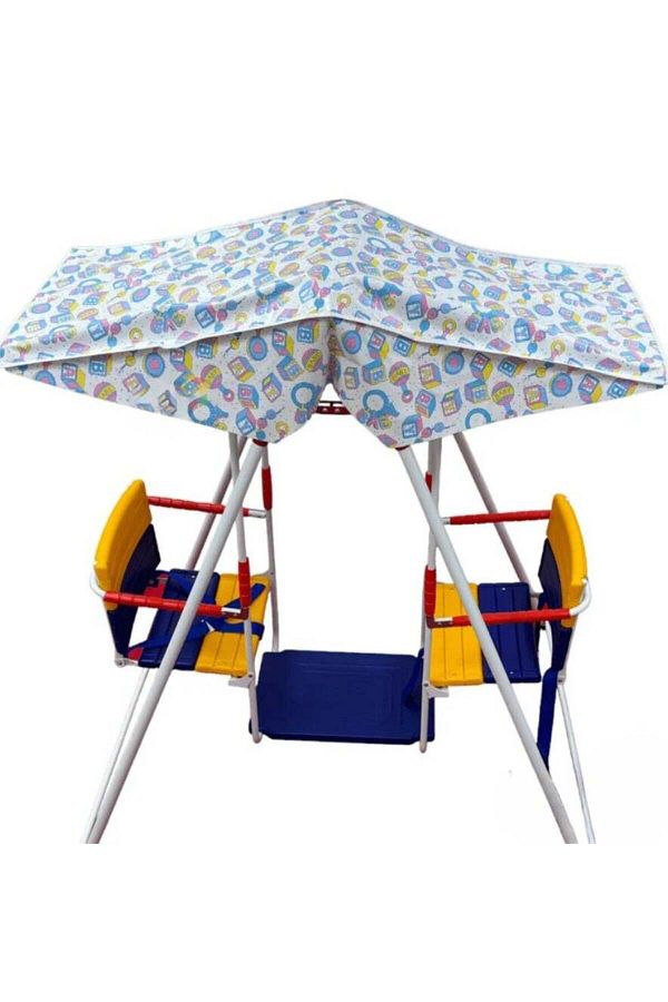 STAR5-Double Swing for Children with Canopy, Multicolored 1