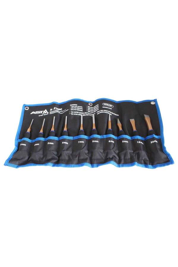 ASTA POLAND-10-PIECE RUBBER HANDLE CHISEL AND MANDULS SET 1