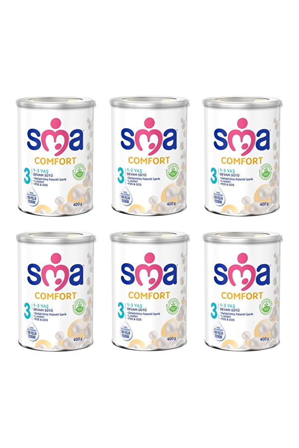 SMA Comfort 3 1-3 Yaş Devam Sütü 400 G x 6 Adet
