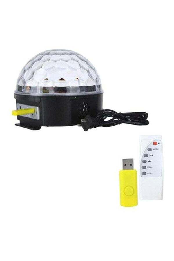 Generic-CEFC LED Disco Light With Speaker And Memory Card Black/Clear 1