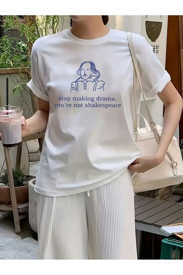 Touz Moda-Making Drama, You Are Not Shakespeare Printed Unisex Oversize T-Shirt 1