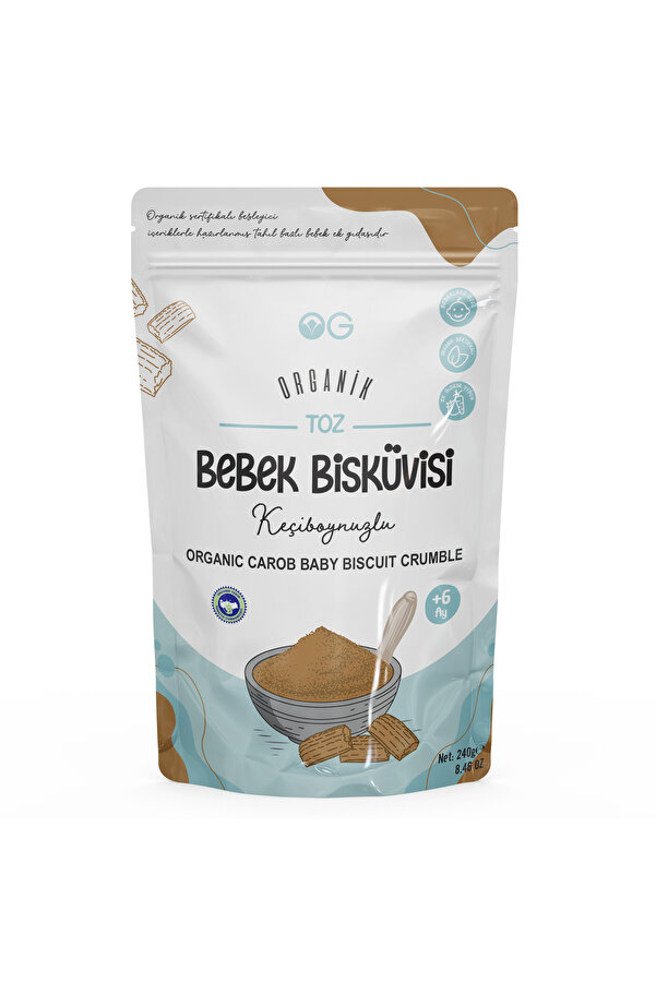 OG natural Organik Keçiboynuzlu Toz Bebek Bisküvisi 240 Gr 6+ Ay
