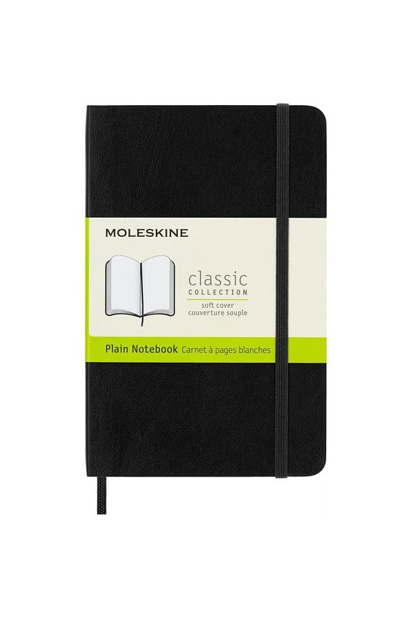 Moleskine-دفتر ملاحظات ذو غطاء مرن بحجم الجيب - دفتر ملاحظات عادي ذو غطاء ناعم باللون الأسود 1