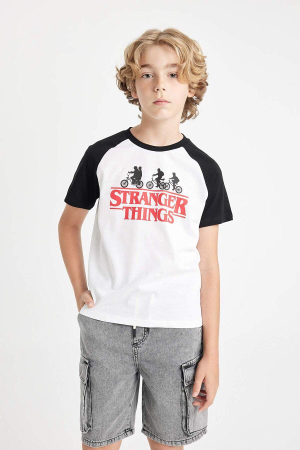DeFacto-Stranger Things Boys T-Shirt - Crew Neck, Short Sleeve C0520A824SM 1