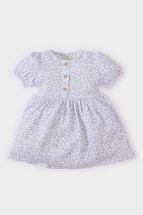 Defacto Kız Bebek Çiçekli Kısa Kollu Elbise C4491A524SM