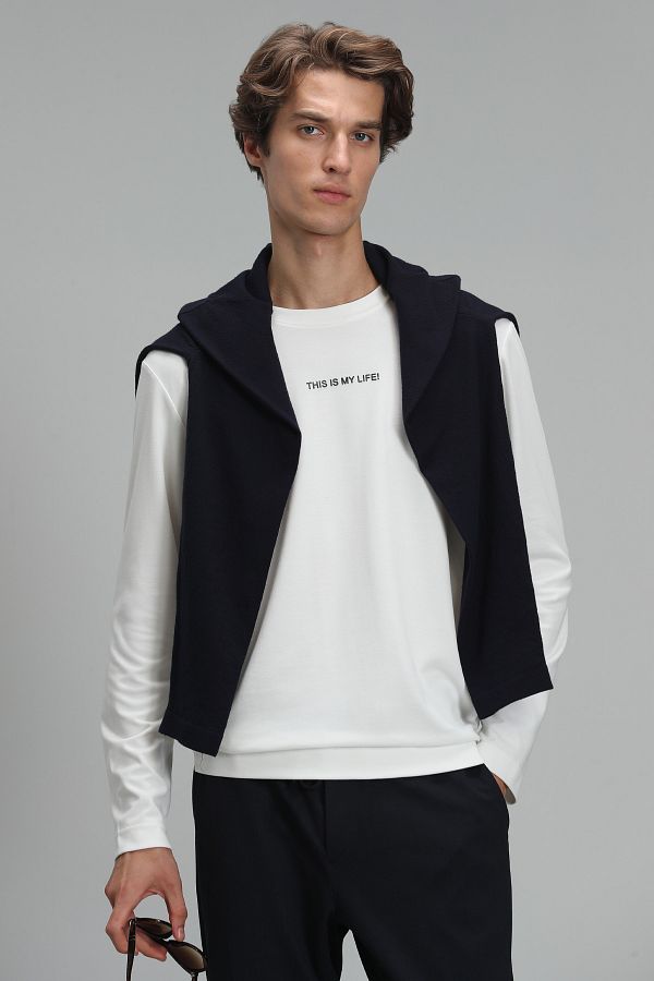 Lufian-Мъжка тениска с дълъг ръкав Carter Off White 1