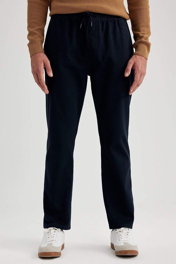 DeFacto-Fleece Jogger Pants Waist Lace-Up Elastic Pocket Straight Leg A8036Ax23Au 1