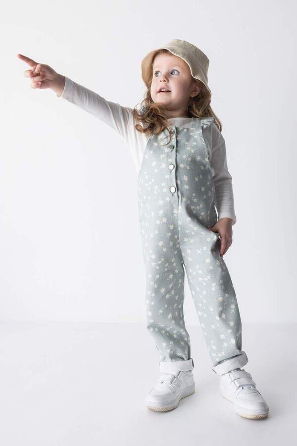 Defacto Kız Bebek Çiçekli Gabardin Tulum Z5148A223SM
